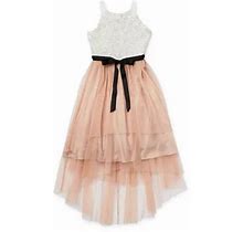 Emerald Sundae Big Girls Sleeveless Flower Girl Fit + Flare Dress | Pink | Regular X-Large | Dresses Fit + Flare Dresses