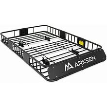 Arksen 64" Universal Black Roof Rack Cargo With Extension Car Top Luggage Holder Carrier Basket SUV