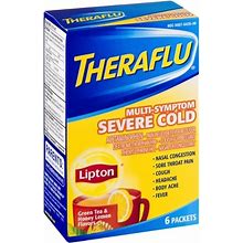 Theraflu Multi-Symptom Severe Cold With Lipton 6 Packets, Pk24