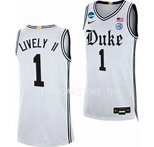 Dereck Lively Ii Duke Blue Devils 1 White 2023 Ncaa March Madness Jersey Mens