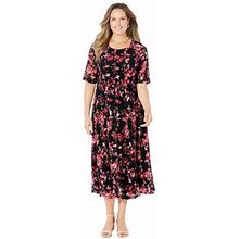 Catherines Women's Plus Size Stretch Lace Fit & Flare Dress