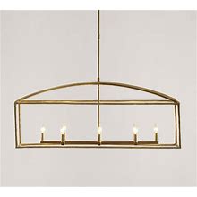 Fallon Forged-Iron Linear Chandelier, Tumbled Brass 4102710