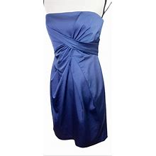 Bcbgmaxazria Dresses | Bcbgmaxazria Strapless Cobalt Blue Twist Front Mini Cocktail Dresssz 6 Euc | Color: Blue | Size: 6