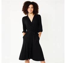 Women's DRAPER JAMES RSVP™ Tie-Front Fit & Flare Dress, Size: XS, Black