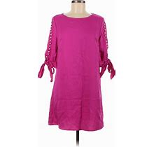 Shein Casual Dress - Shift: Pink Print Dresses - Women's Size 6