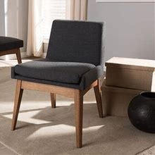 Baxton Studio Nexus Mid-Century Modern Walnut Wood Finishing Dark Fabric Dining Side Chair (Set Of 2)
