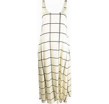 MANUEL RITZ Grid-Print Long Shift Dress Beige