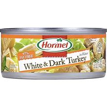 Hormel White & Dark Chunk Turkey In Water, Fat Free, 5 Oz, Pack Of 12