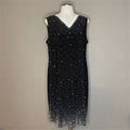 Msk Dresses | Msk Beaded Dress | Color: Black/Silver | Size: L