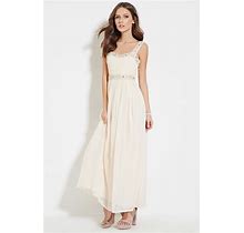 Forever 21 Dresses | Forever 21 Embellished Beaded Maxi Gown Dress S | Color: Cream | Size: S