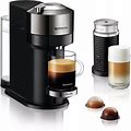 Nespresso Vertuo Next Deluxe Coffee And Espresso Maker By Delonghi, Pure Chrome With Aeroccino Milk Frother, Black