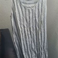 Drew Dress Casual Sleeveless Medium | Color: Gray/White | Size: Os