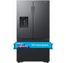 31 Cu. Ft. Mega Capacity 3-Door French Door Refrigerator With Four Types Of Ice In Matte Black Steel
