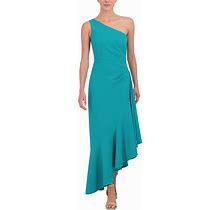 Eliza J Women's Asymmetrical One-Shoulder Dress - Turquoise - Size 12