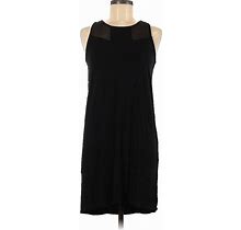 Workshop Republic Clothing Casual Dress - Mini Crew Neck Sleeveless: Black Print Dresses - Women's Size Medium