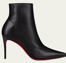Christian Louboutin Sporty Kate Leather Red Sole Booties, Blacklin Black, Women's, 5B / 35Eu, Boots Ankle Boots & Booties