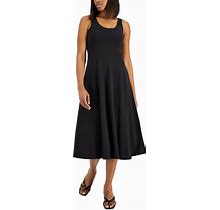 Alfani Women's Printed Sleeveless Midi Dress, Created For Macy's - Deep Black