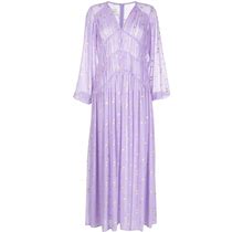 Bambah - Polka-Dot Print Long Dress - Women - Polyester - One Size - Purple