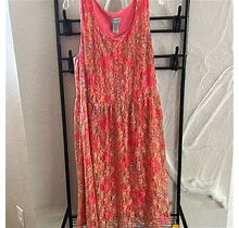 Catherines Dresses | Catherines Size 2 Short Sleeve Dress | Color: Orange/Pink | Size: 2X