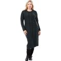Plus Size Women's Cable Sweater Dress By Jessica London In Black (Size 12)