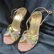 Chinese Laundry Open Toe Colorful Strappy Heels Ankle Strap Sz 7.5