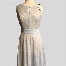Kate Kasin Dresses | Kate Kasin Blue Lace Sleeveless Dress Size Small | Color: Blue | Size: S