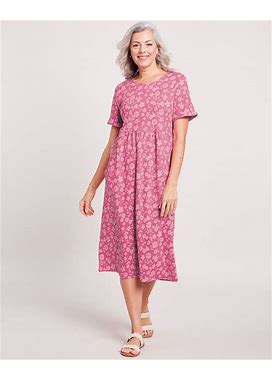 Blair Women's Essential Knit Scoopneck Dress With Pockets - Pink - L - Misses