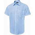 Uneek - Unisex Short Sleeve Poplin Shirt - 65% Polyester 35% Cotton - Light Blue - Size 18