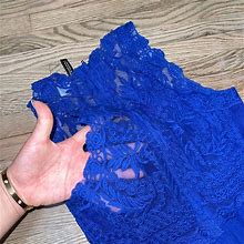 H&M Dresses | Blue Embroidered Summer Dress Size 6 | Color: Blue | Size: 6