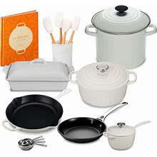 Le Creuset 20 Piece Kitchen Essentials Cookware Set With Enameled Cast-Iron, Enameled Stoneware And Toughened Non-Stick - White