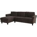 Lifestyle Solutions Wentworth Sectional Sofa In Brown Microfiber