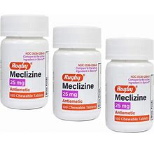 Meclizine Hcl 25Mg Bonine Chewable Tablets 100 Tabs 3 Pack Travel