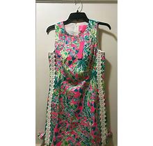 Lilly Pulitzer Women's Mila Shift Dress With White Lace Trim Details W/Tags