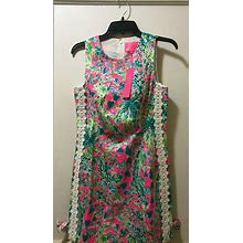 Lilly Pulitzer Women's Mila Shift Dress With White Lace Trim Details