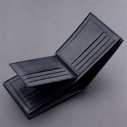 Wallet For Men Short Wallet Leather Wallet Purse Black