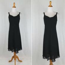 Evan Picone Dresses | Evan Picone Beaded Black Georgette Mid-Length Semi-Formal Dress 6 Recital New | Color: Black | Size: 6
