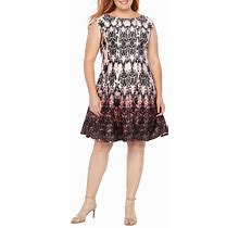 Danny And Nicole Fit & Flare Dress Dusty Rose Blackberry Lace Dress