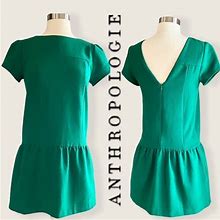 Anthropologie Dresses | Co By Anthropologie Emerald Drop Waist Mini Dress | Color: Black/Green | Size: Xs