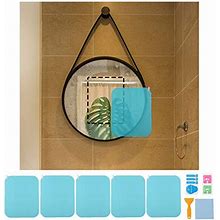 Cozycabin 5PCS Anti Fog Film For Shower Mirror, Self Adhesive Waterproof Films For Bathroom Mirror, HD Clear Mirror Protective Film Stickers, Square