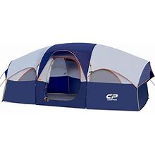 8-Person Portable Dome Tent In Navy Blue With Carry Bag And Rainfly For Camping, Hiking, Backpacking, Traveling