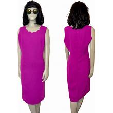 Jessica London Dresses | Jessica London Fuchsia Scalloped Neck Business Dress | Color: Pink | Size: 14