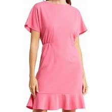 Donna Morgan Dresses | Ruffle Hem Short Sleeve Dress Sz 0 / Donna Morgan / Nwt | Color: Pink | Size: 0