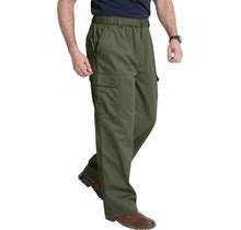 Men's Big & Tall Knockarounds® Full-Elastic Waist Cargo Pants By Kingsize In Olive (Size 3XL 38)