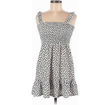 Topshop Casual Dress - Mini Square Sleeveless: White Print Dresses - Women's Size 6