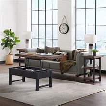 Alaterre Pomona 3-Piece Living Room Set With 42"W Lift Top Coffee Table And Two End Tables With Shelves