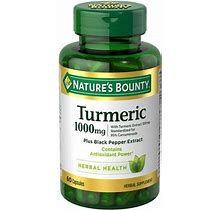 Natures Bounty Turmeric Supplement + Black Pepper Extract, 1000Mg, 60 Ct