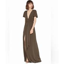 Halston Heritage Dresses | Maxi Dress Xs Olive Green | Color: Green | Size: Xs