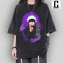 Gildan Gojo Satoru Manga Lover Funny Anime Gift Retro Anime Clothes Unisex Shirt - New Men | Color: Purple | Size: M