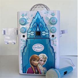 Disney Frozen Magical Ice Palace Blue Flashing Disco Ball Karaoke W/