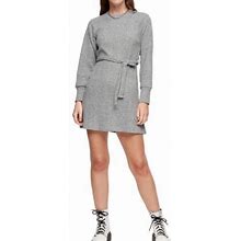 Topshop Dresses | Topshop Long Sleeve Belted Minidress Size 2 | Color: Gray | Size: 2